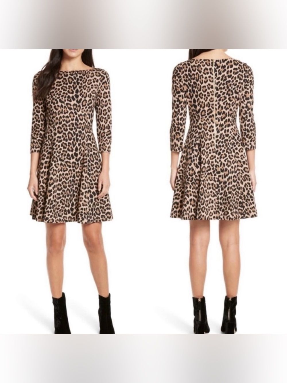 kate spade Leopard-Print Mini Dress in Tan and Black